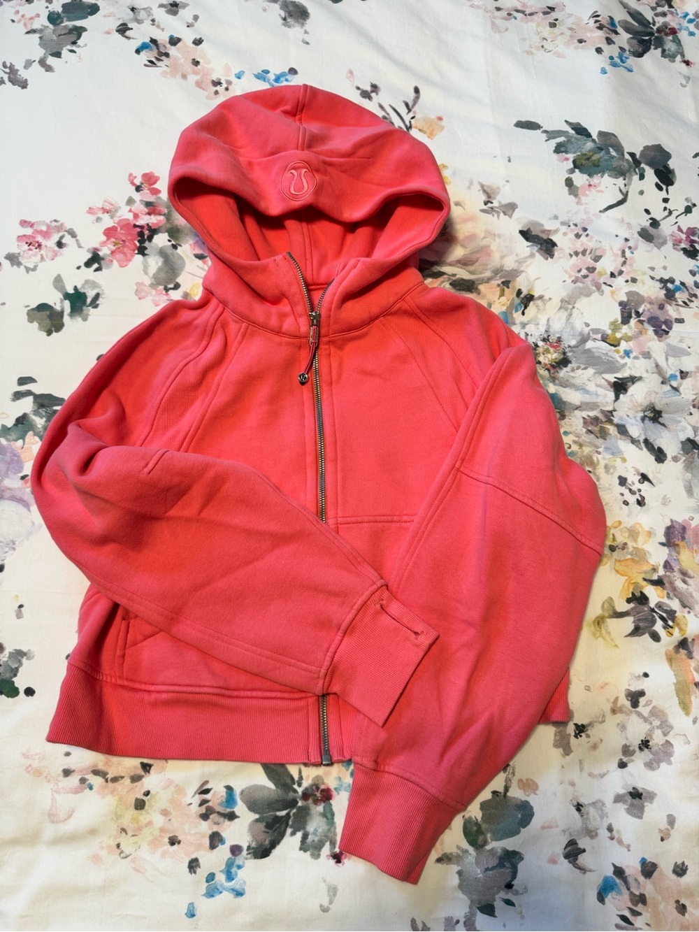 Lululemon Cropped Scuba Coral Pink Full Zip XS/S